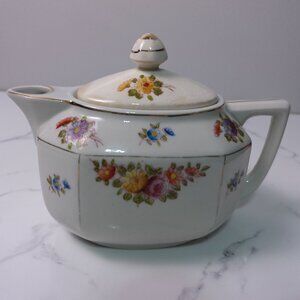 Vintage Mikori Ware Floral Teapot Made in Japan Hand Painted